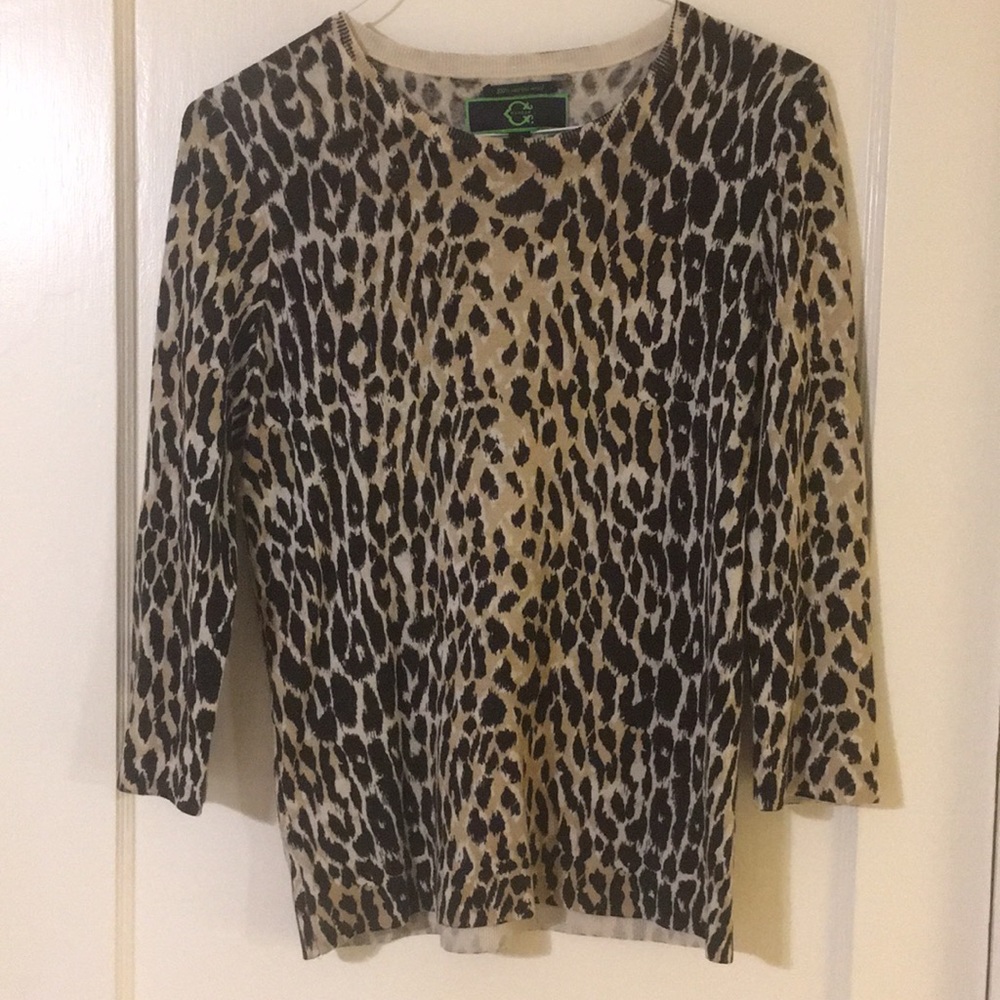 C. Wonder leopard print sweater, size Large